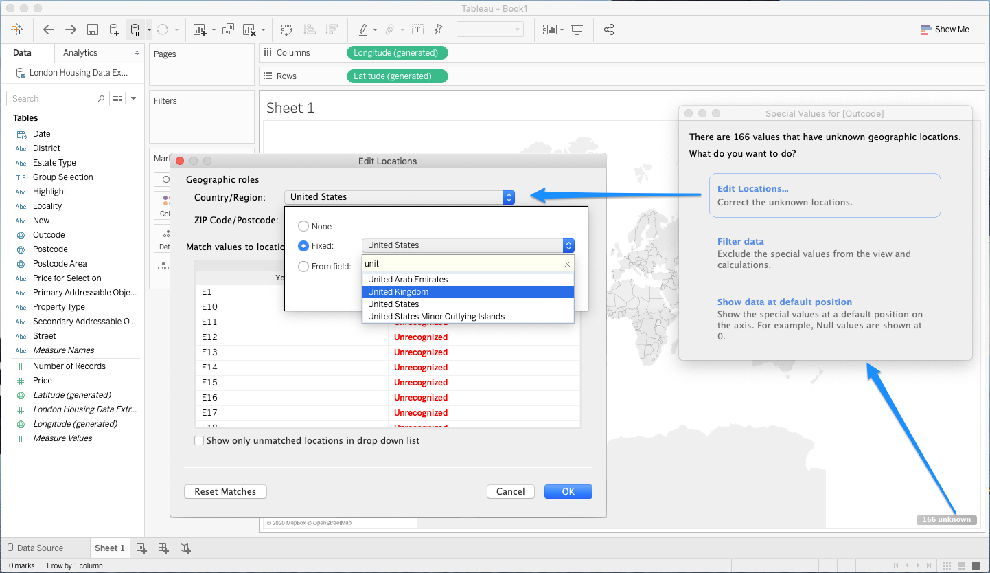 Tableau geographic locale